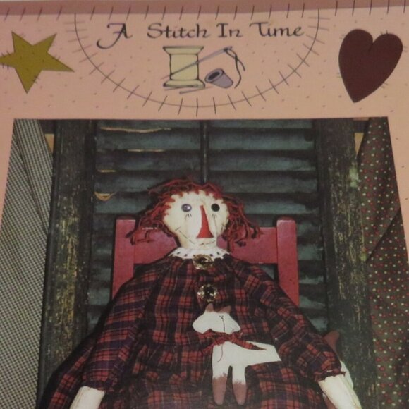 A STITCH IN TIME Pattern #165 & # 162...26" & 8" Rag Primitive Doll UNCUT - Picture 4 of 11